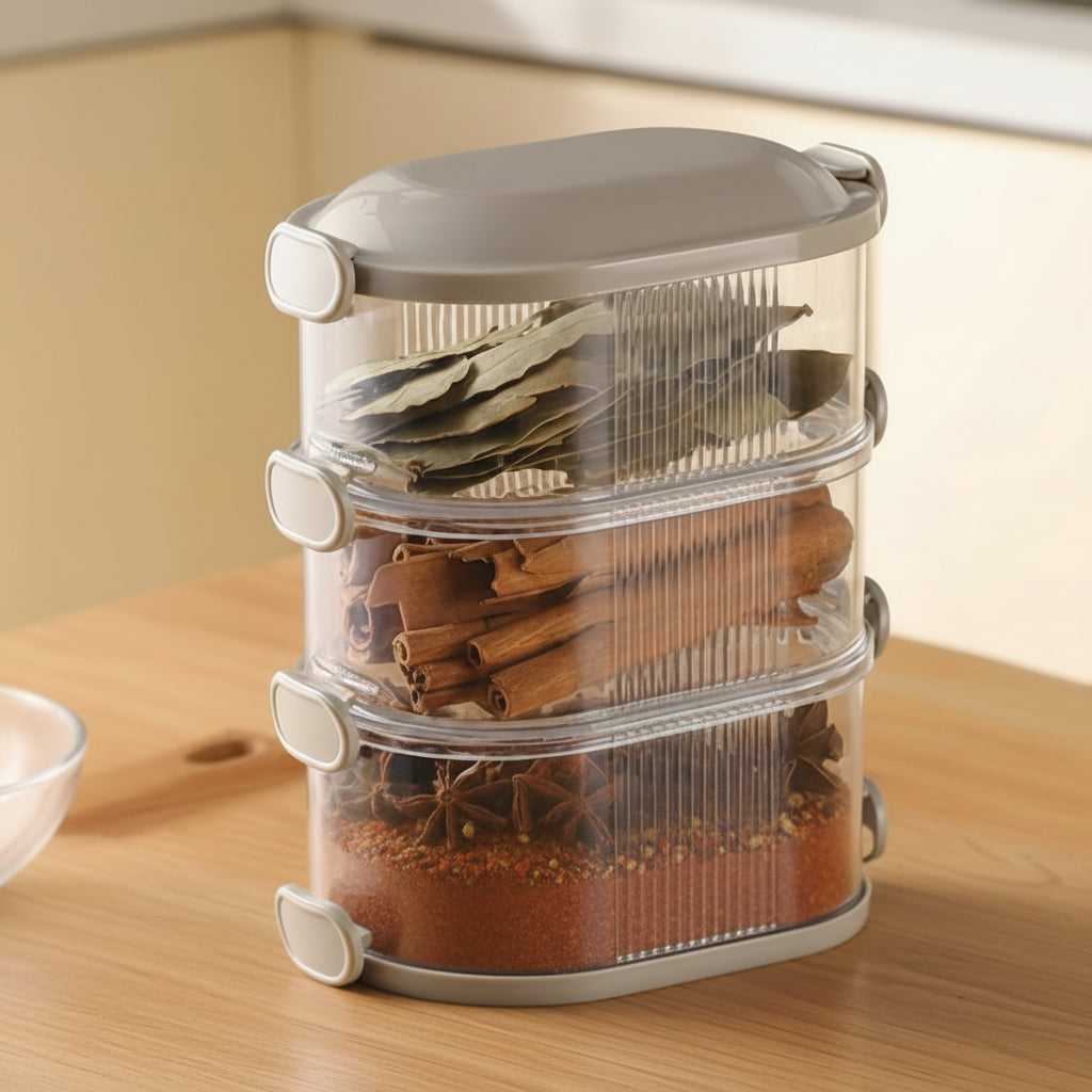 Spice Rack Kitchen Spice Organiser Plastic Storage Box