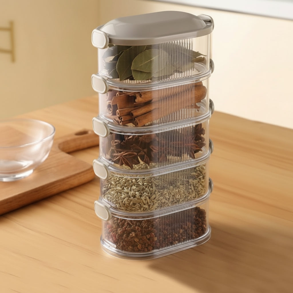 Spice Rack Kitchen Spice Organiser Plastic Storage Box
