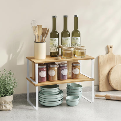 Two-Tier Spice Rack Practical Space-Saving Spice Storage