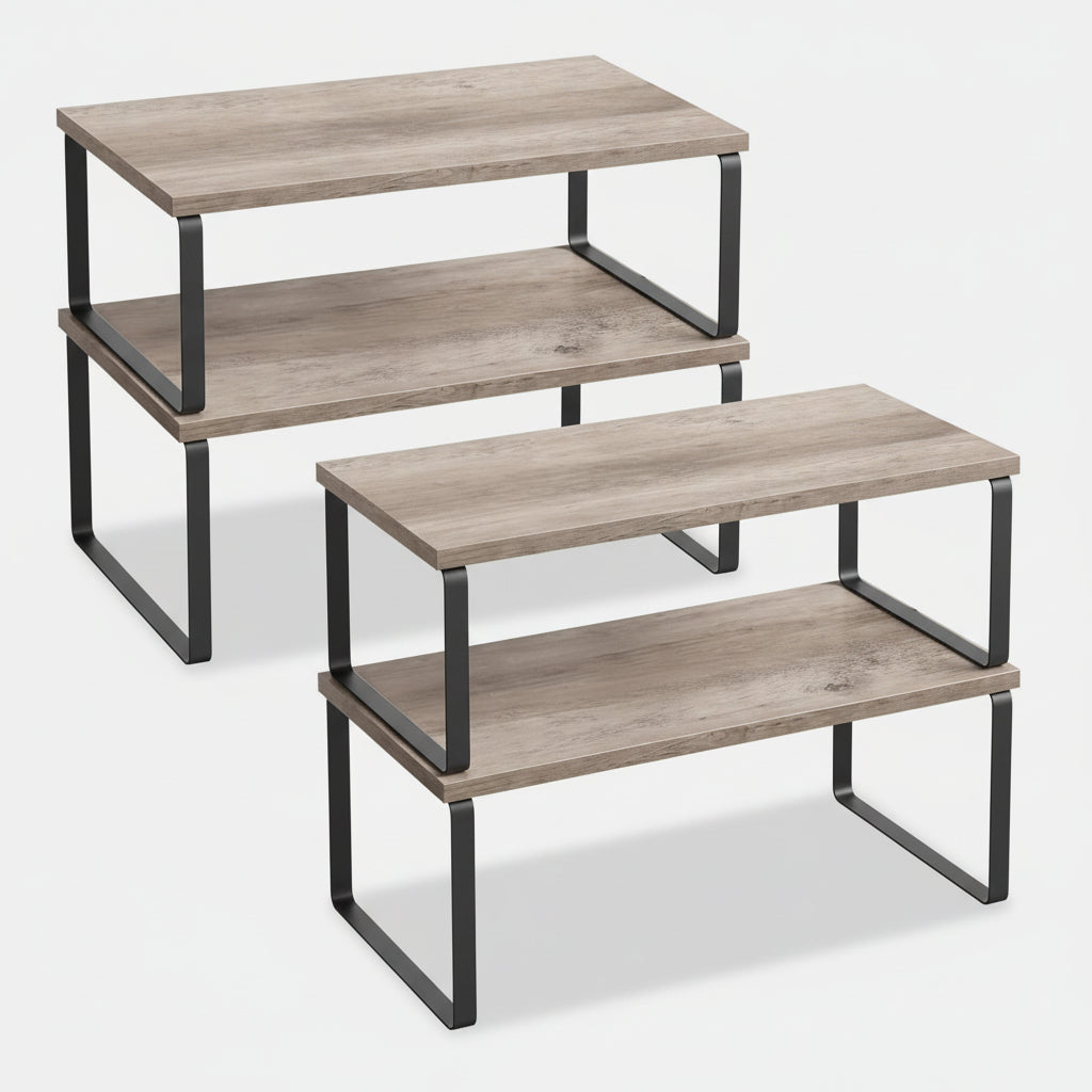 Two-Tier Spice Rack Practical Space-Saving Spice Storage