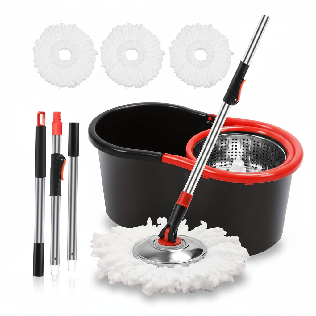 Spin Mop Microfiber Cloth Set Floor Cleaner 360 Degree