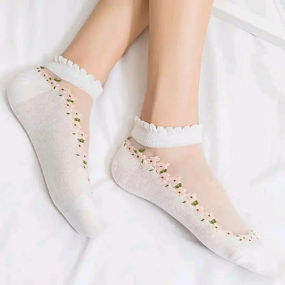 Spitzensöckchen Lace Socken Blumenmuster - Image 13