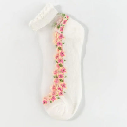 Spitzensöckchen Lace Socken Blumenmuster - Image 15