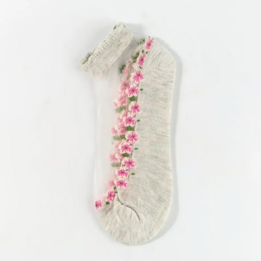 Spitzensöckchen Lace Socken Blumenmuster - Image 16