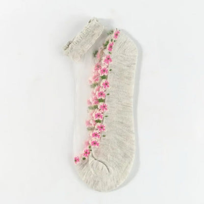 Spitzensöckchen Lace Socken Blumenmuster - Image 16