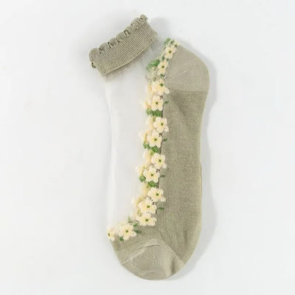 Spitzensöckchen Lace Socken Blumenmuster - Image 17