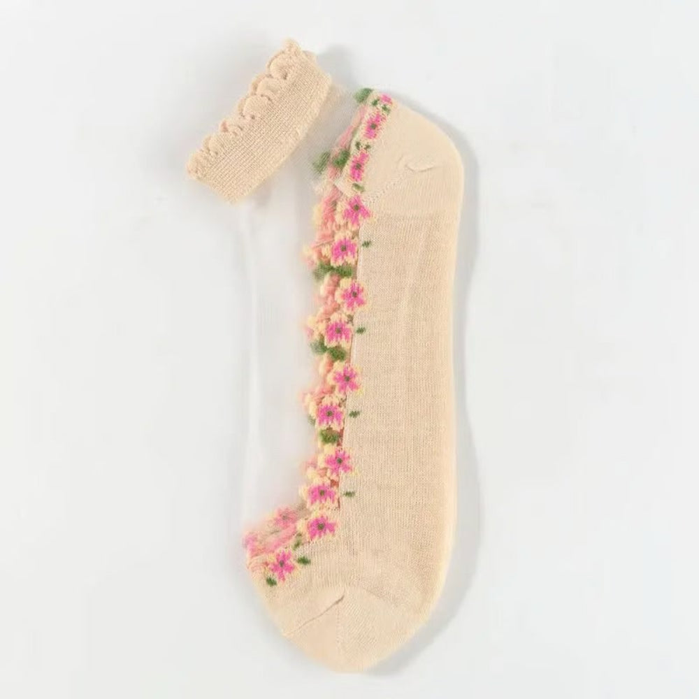 Spitzensöckchen Lace Socken Blumenmuster - Image 18