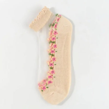 Spitzensöckchen Lace Socken Blumenmuster - Image 18