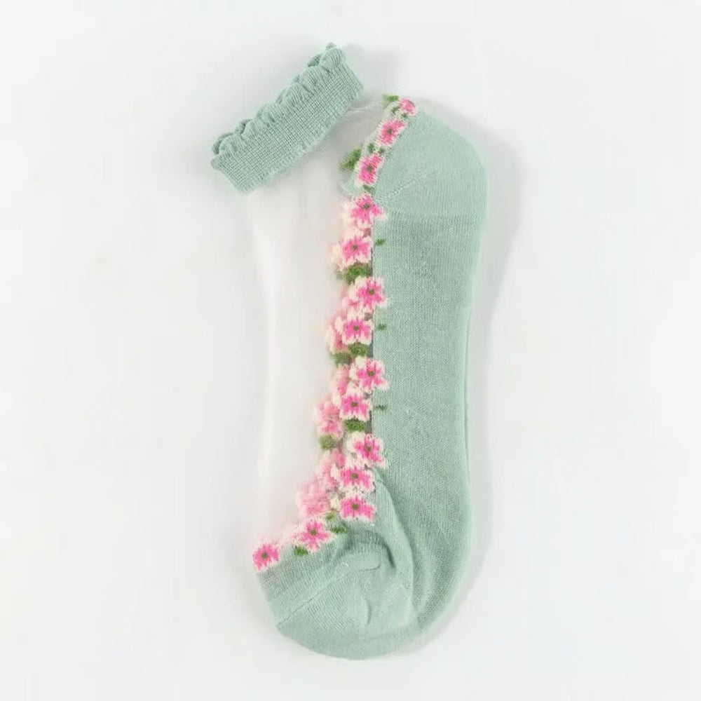 Spitzensöckchen Lace Socken Blumenmuster - Image 19