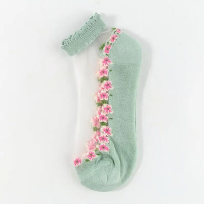 Spitzensöckchen Lace Socken Blumenmuster - Image 19