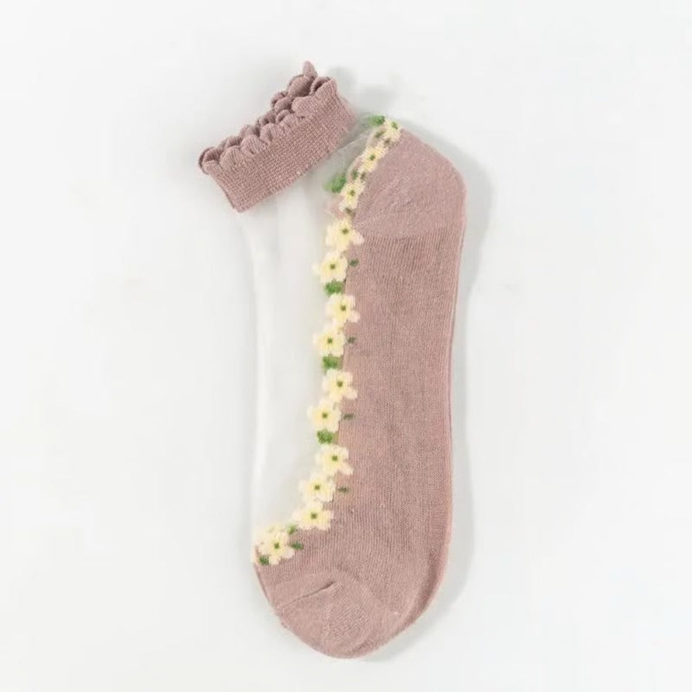 Spitzensöckchen Lace Socken Blumenmuster - Image 21