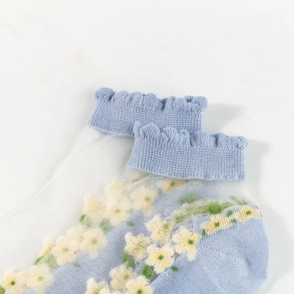 Spitzensöckchen Lace Socken Blumenmuster - Image 8