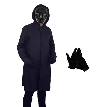 Schwarzes Kapuzen Kostüm Unisex Outfit