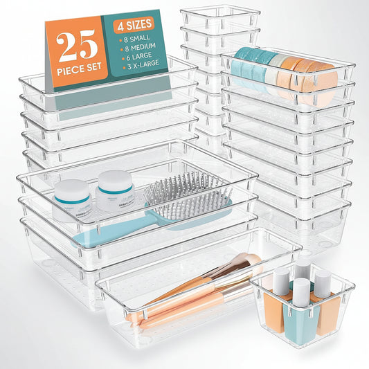Set organizador de cajones de plástico Solución práctica de almacenamiento en casa
