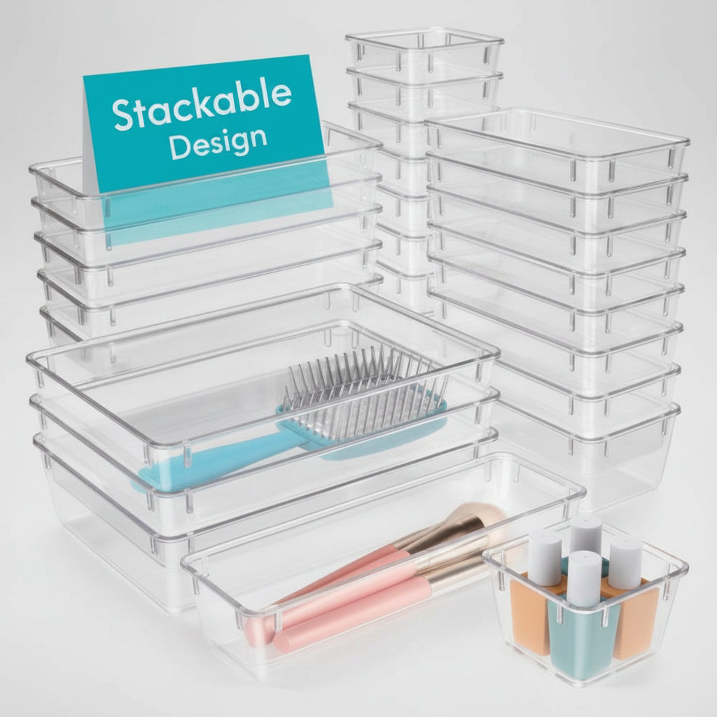 Plastic Drawer Organizer Set Practical Storage Solution Home