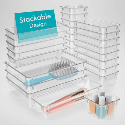 Plastic Drawer Organizer Set Practical Storage Solution Home