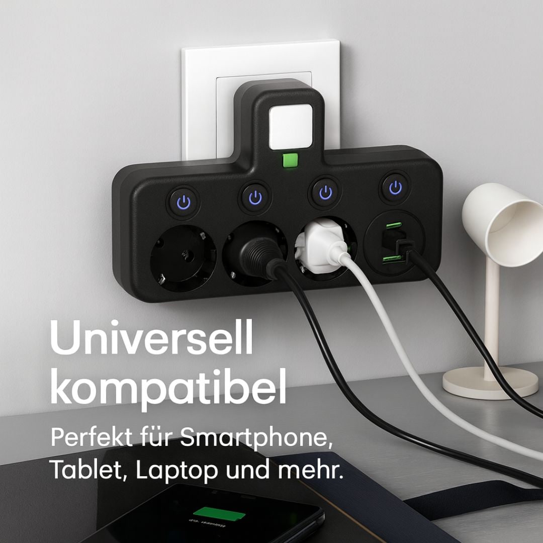 Steckdosenleiste Adapter Stromverteiler USB - Image 2