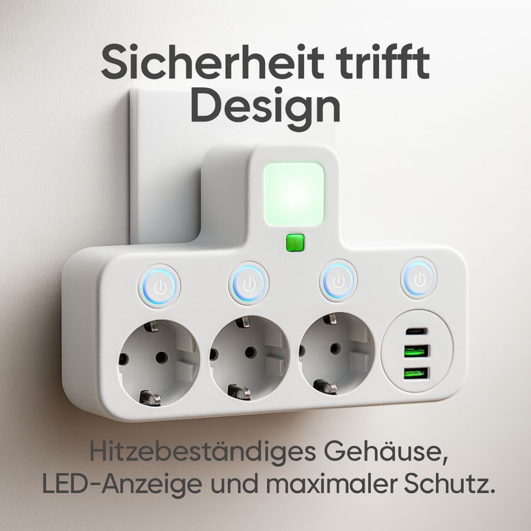 Steckdosenleiste Adapter Stromverteiler USB - Image 5