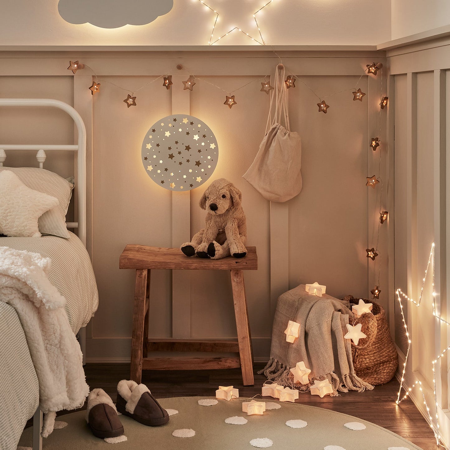 LED Lichterkette Papiersterne Warmweiß Innen