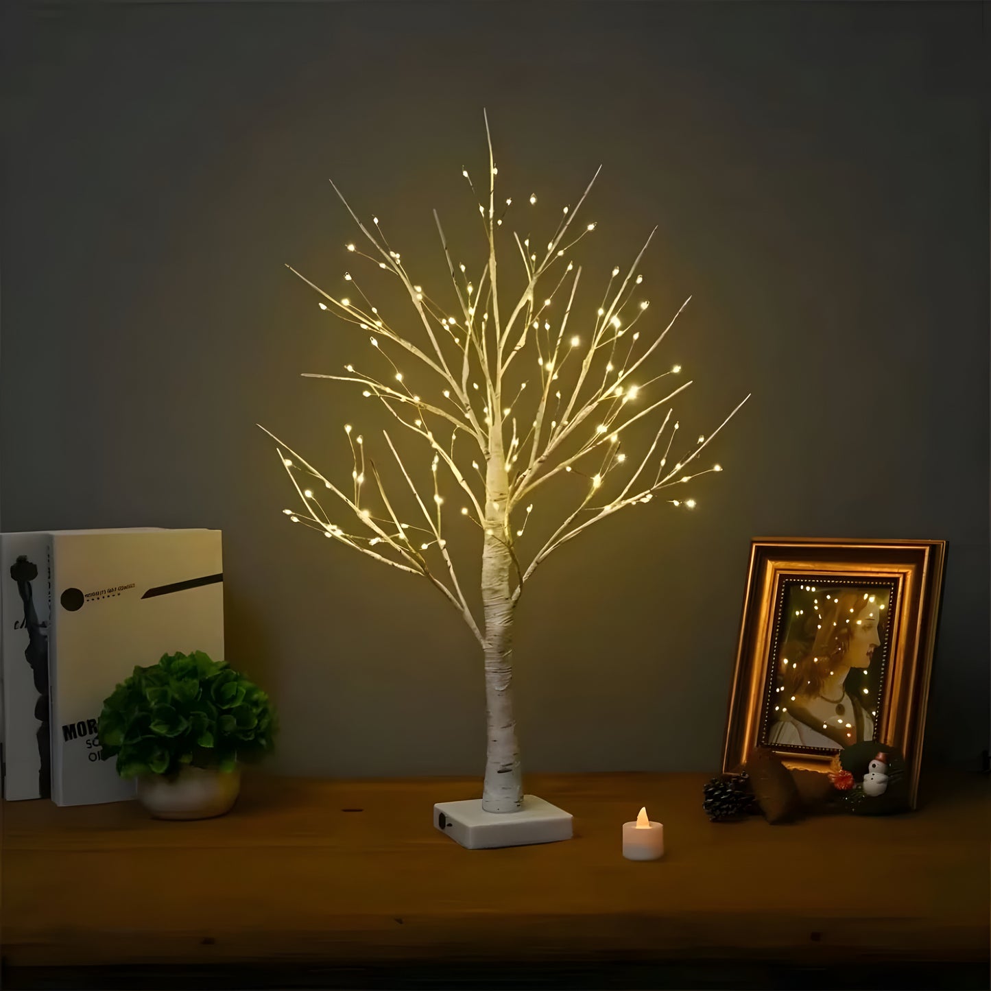 LED Deko Baum Lampe warmweiß für Wohnzimmer