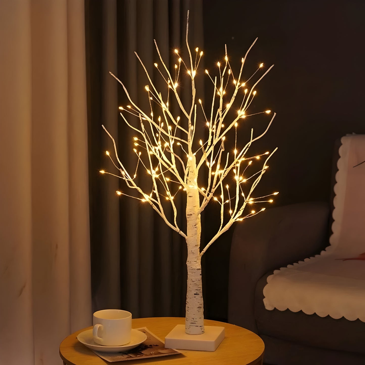 LED Deko Baum Lampe warmweiß für Wohnzimmer