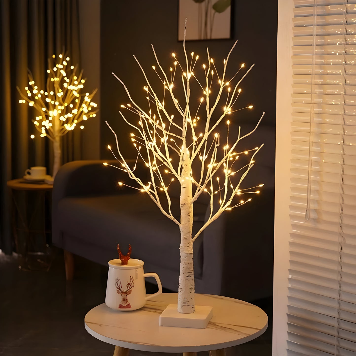 LED Deko Baum Lampe warmweiß für Wohnzimmer