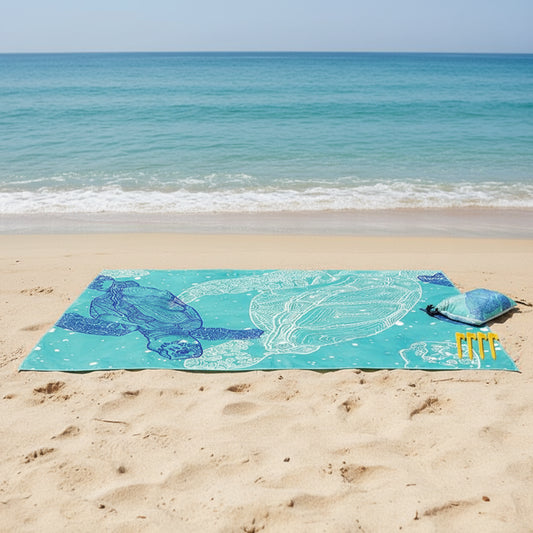 Stranddecke Sandfreie Decke Leichte Strandmatte Faltbar - Image 7