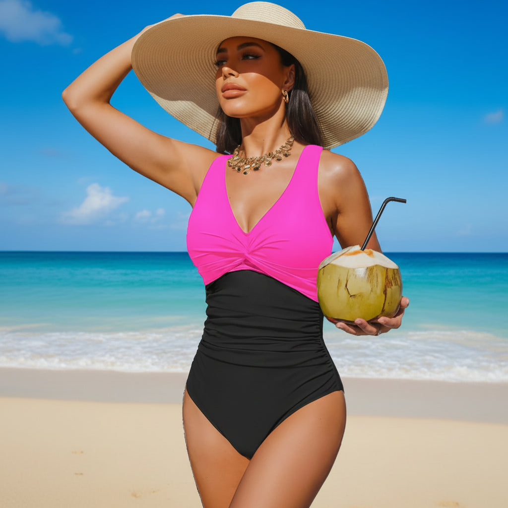 Costume Da Bagno Intero Donna Push Up Scollo V