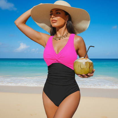 Costume Da Bagno Intero Donna Push Up Scollo V
