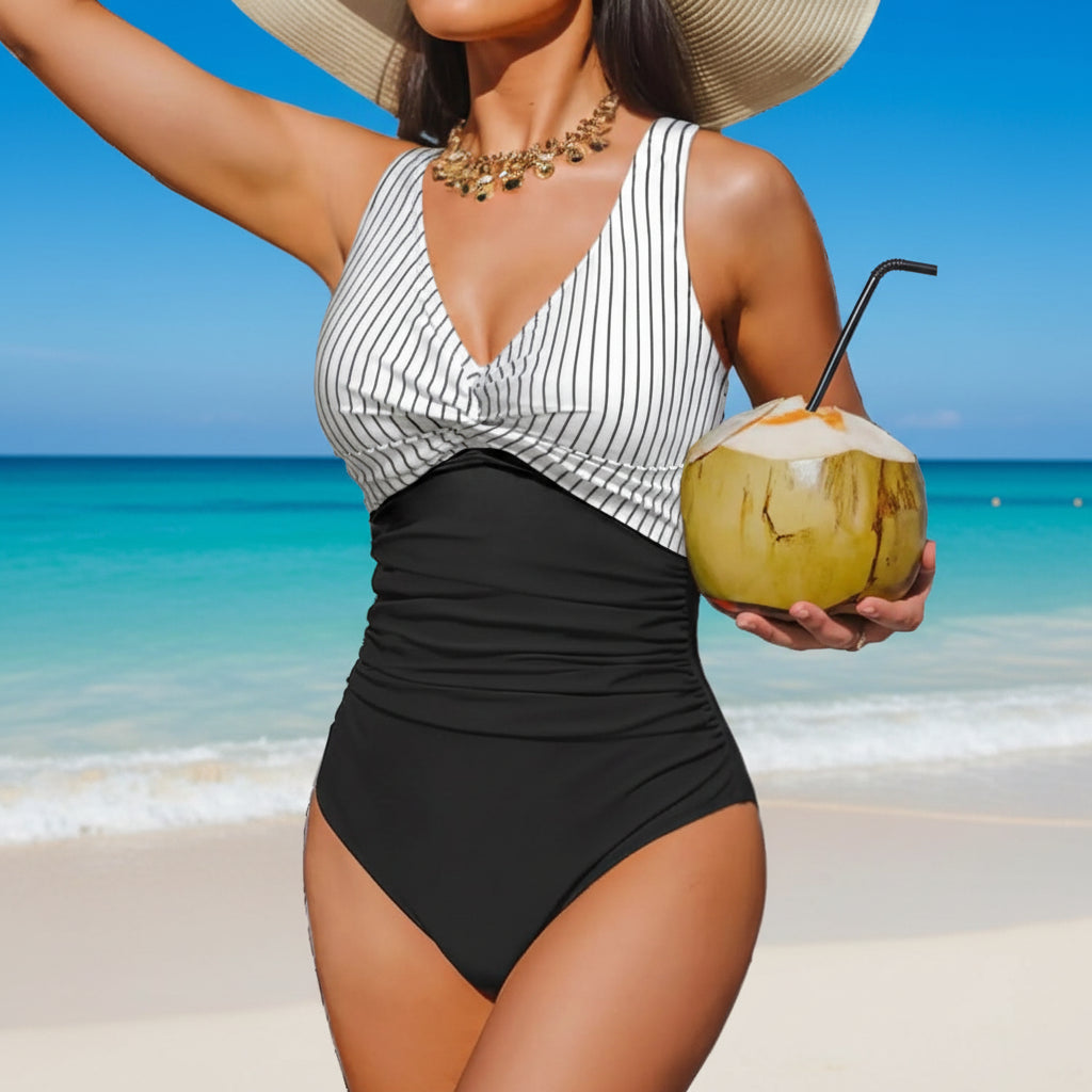 Costume Da Bagno Intero Donna Push Up Scollo V