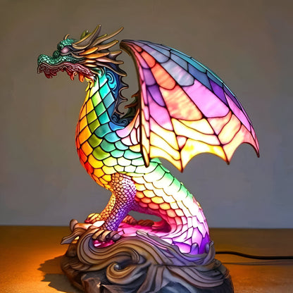 Table Lamp Stained Glass Animal Vintage Style Night Light