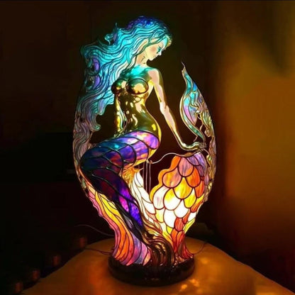 Table Lamp Stained Glass Animal Vintage Style Night Light