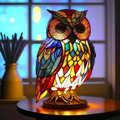 Table Lamp Stained Glass Animal Vintage Style Night Light
