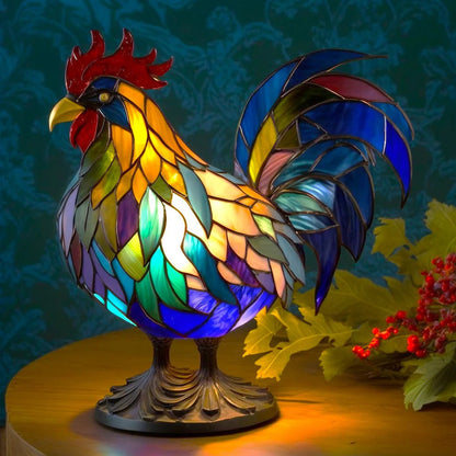 Table Lamp Stained Glass Animal Vintage Style Night Light