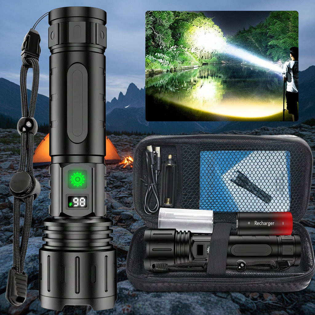 Tactical LED Flashlight Rechargeable Outdoor Use