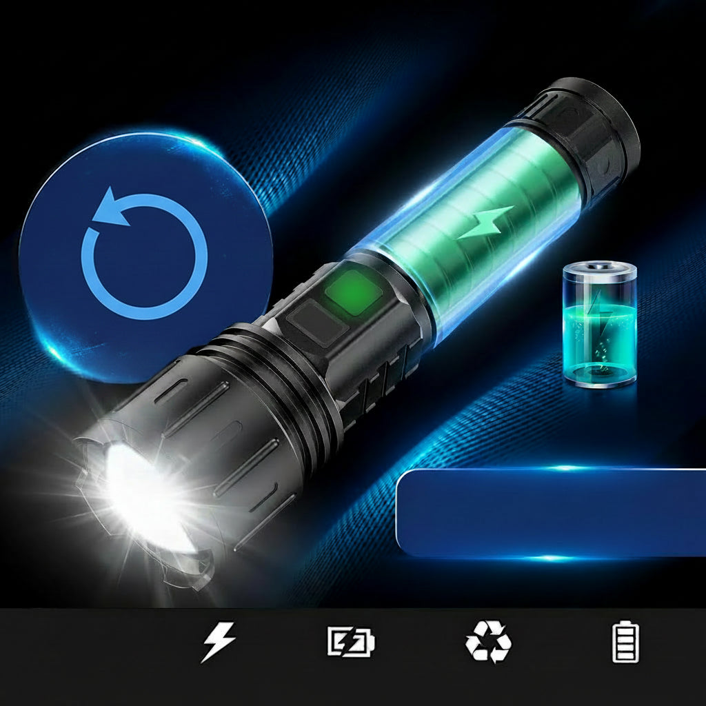 Tactical LED Flashlight Rechargeable Outdoor Use