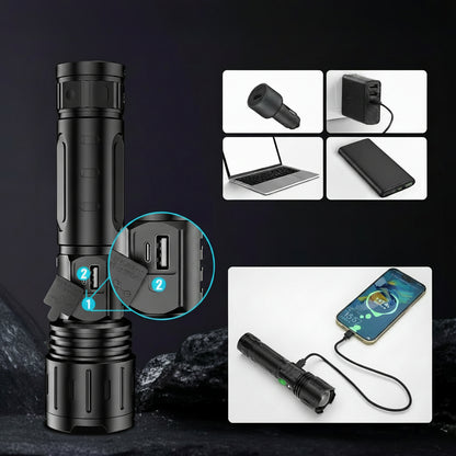 Tactical LED Flashlight Rechargeable Outdoor Use