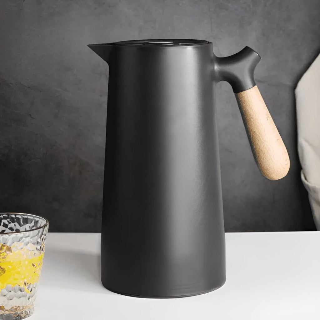 Insulated Carafe with Wooden Handle – Elegant Thermal Coffee & Tea Pot - Image 2