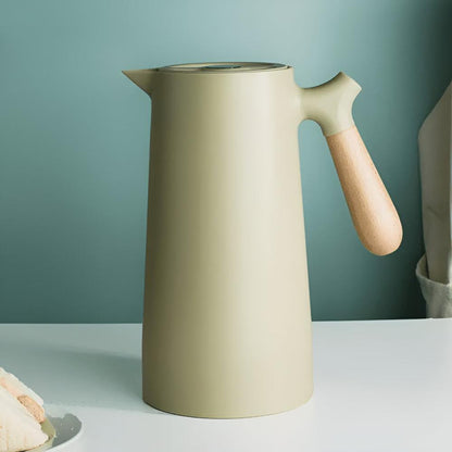 Insulated Carafe with Wooden Handle – Elegant Thermal Coffee & Tea Pot - Image 3