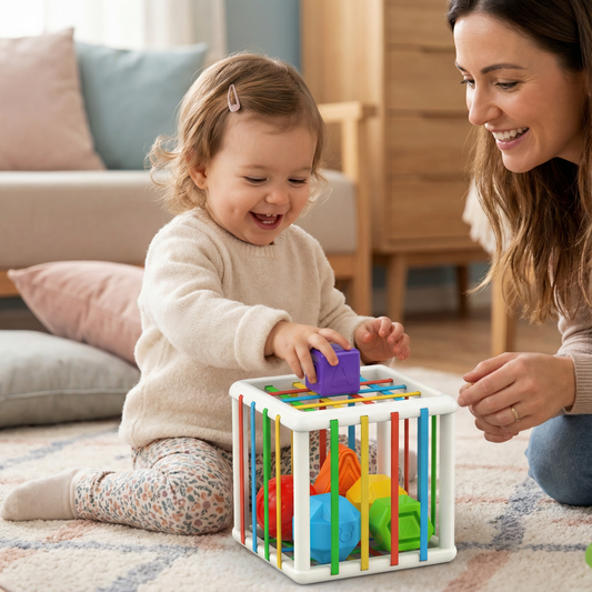 Children's Toy Shape Sorting Box Wooden Learning Toy Motor Skills Game