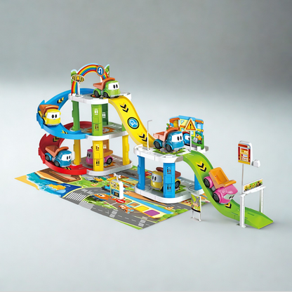 Spielzeug Autorennbahn Set Kinder Kreative Rennstrecke 2 Autos