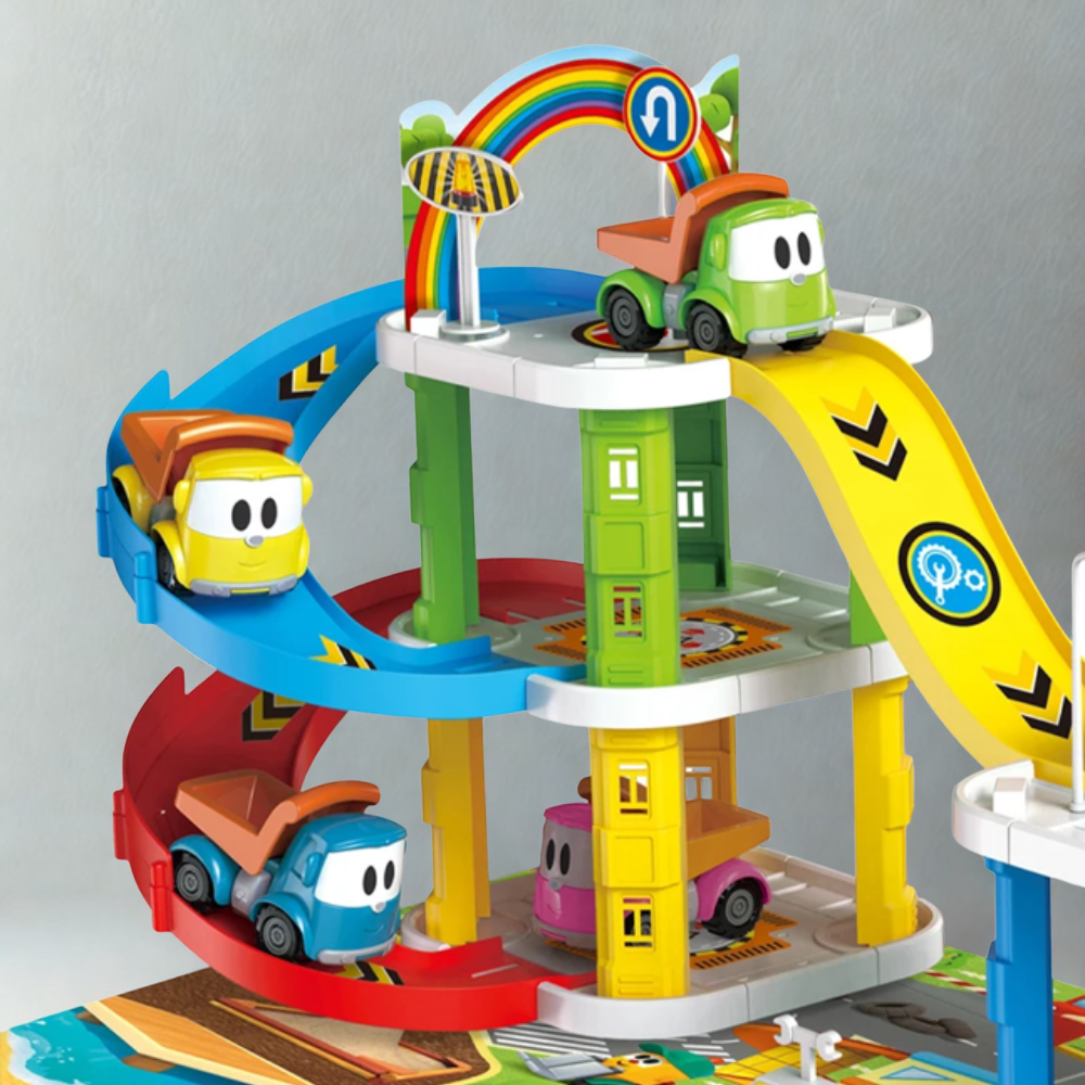 Spielzeug Autorennbahn Set Kinder Kreative Rennstrecke 2 Autos