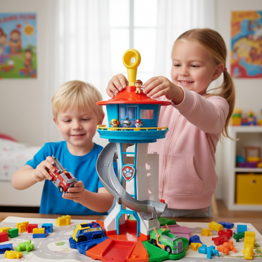 Spielturm mit Rutsche Fahrzeugen Kunststoff Kinderspielset