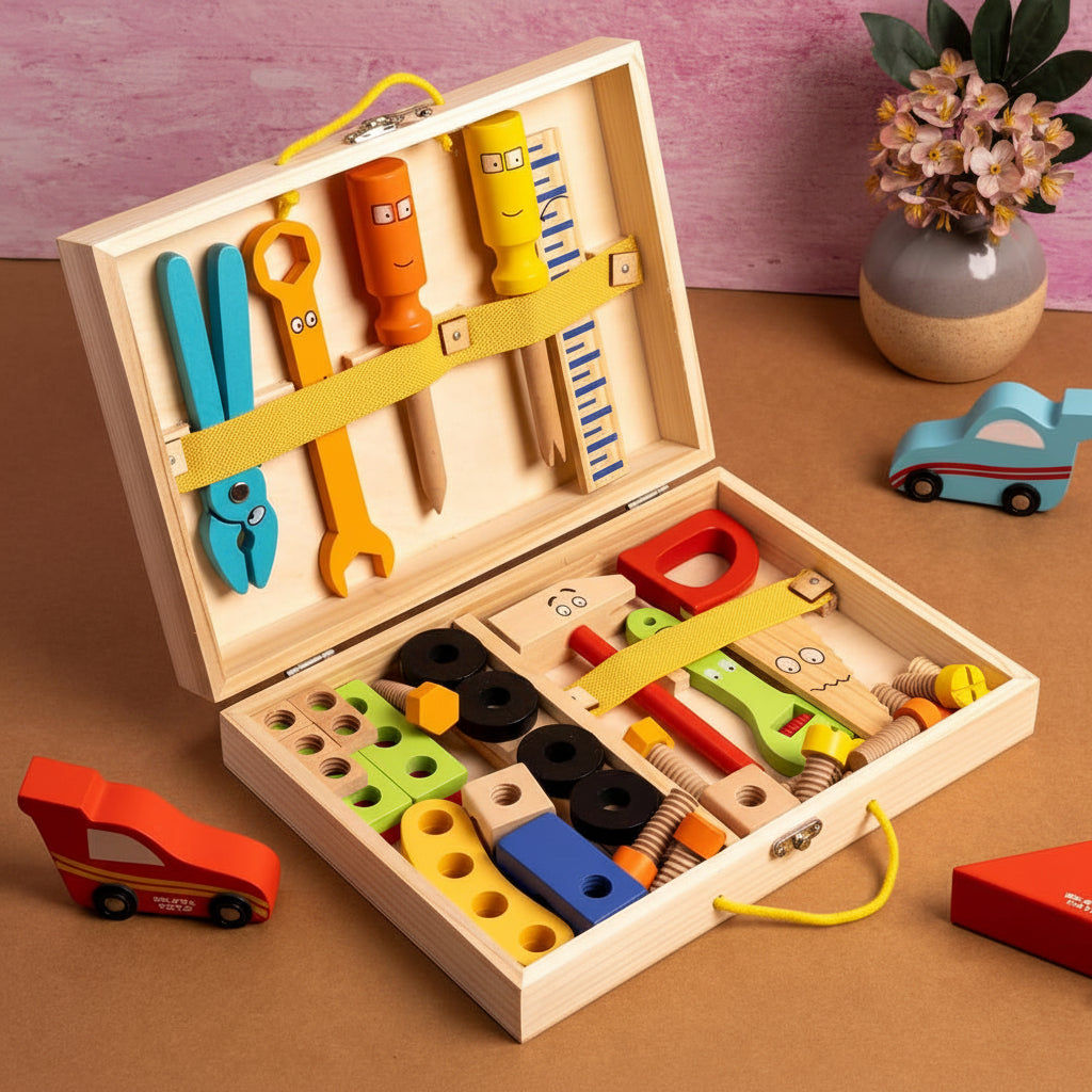 Wooden Toy Box Storage Kids Room Fun
