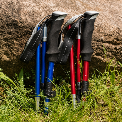 Bastones Trekking Ajustables Ligeros Senderismo Aluminio