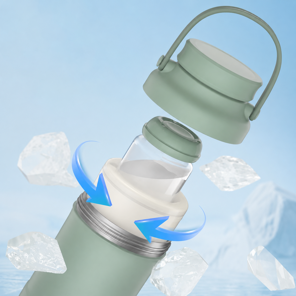 Bouteille D'eau Refroidissement Biberons Contenant Portable