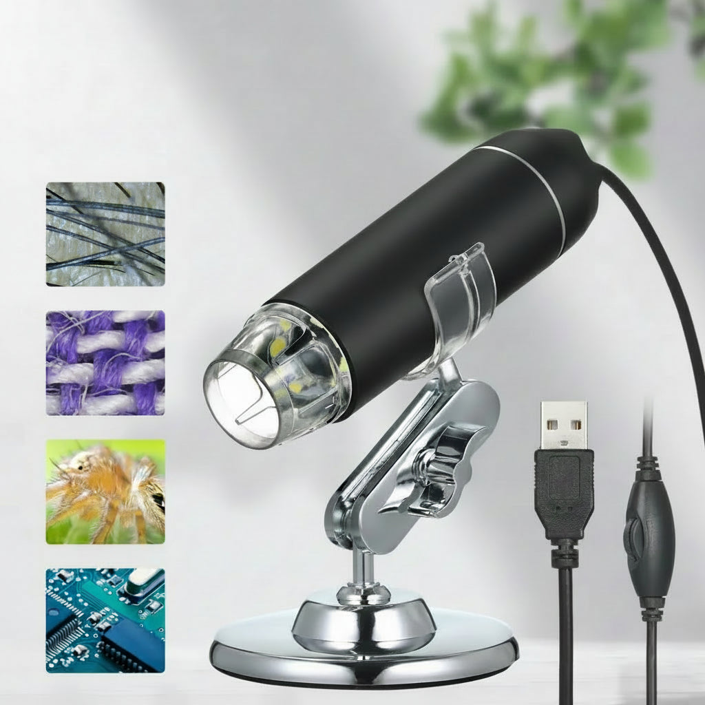 USB Microscope Adjustable LED Lights Compact Practical Magnifier