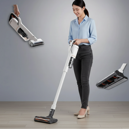 Kabelloser Akku Staubsauger mit HEPA Filter und LED Bodendüse