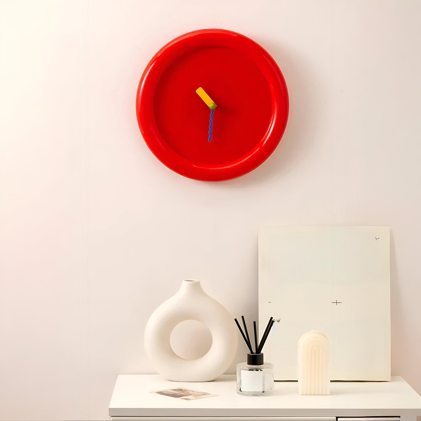 Wanduhr Modern Bunt Kunststoff Rund Design