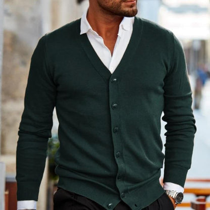 Gilet Homme Cardigan Manches Longues Automne Hiver